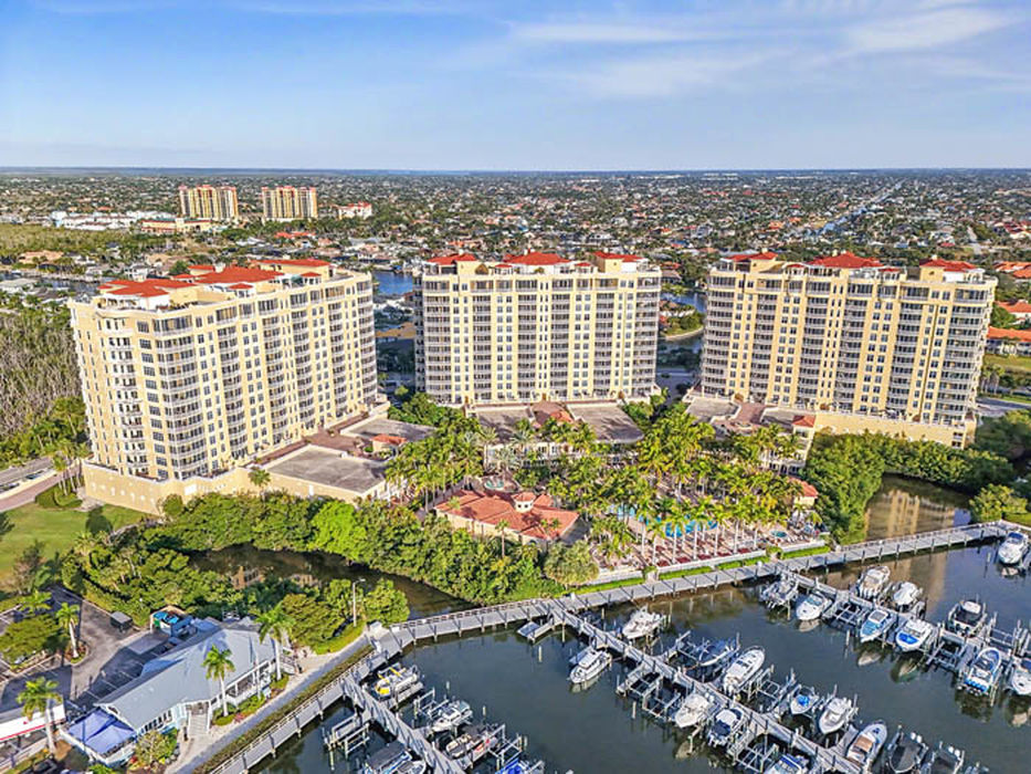 Aerial view of Tarpon Landings canal homes in Cape Coral, Florida